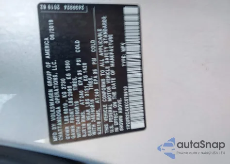 2019 Volkswagen Atlas 3.6L V6 Se W/Technology from USA, damaged, VIN 1V2UR2CA2KC579810